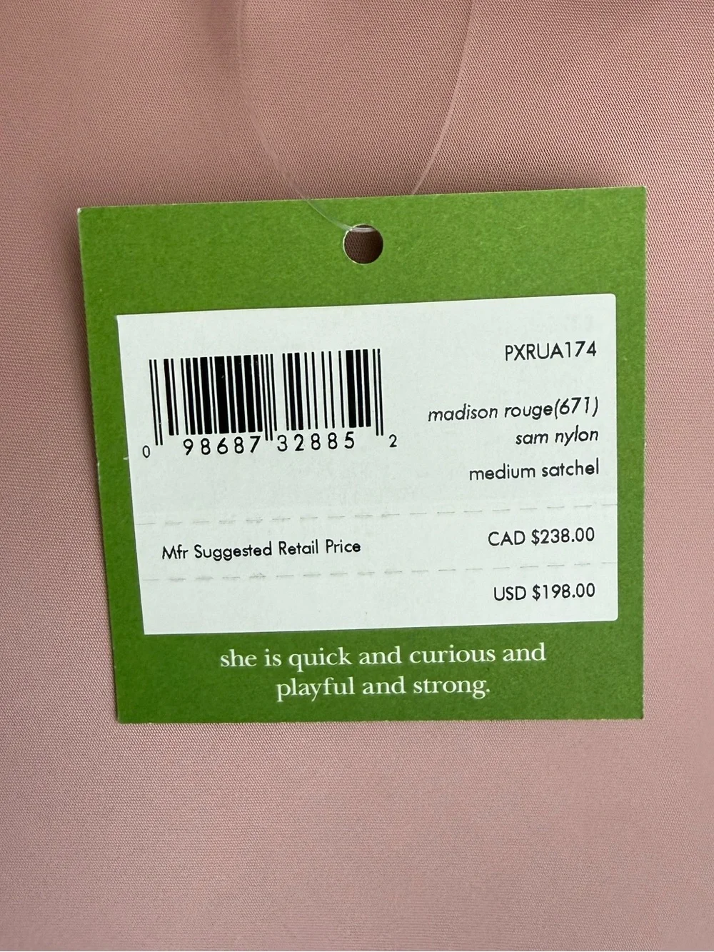 Kate Spade Sam Nylon Medium Satchel Madison Rouge
